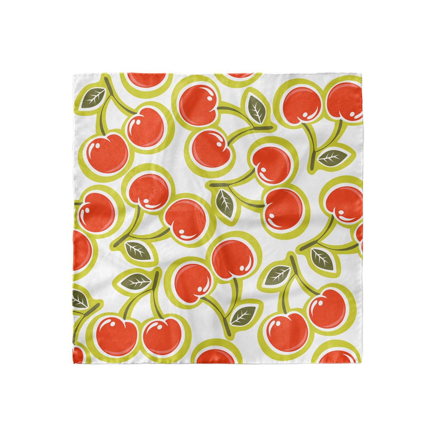 Ambesonne Fruit Headscarf - Cherry and Leaves Pattern Hijab Scarf for Women, Muslim Fashion Accessory, Perfect for Daily Wear, Prayer, and Special Occasions