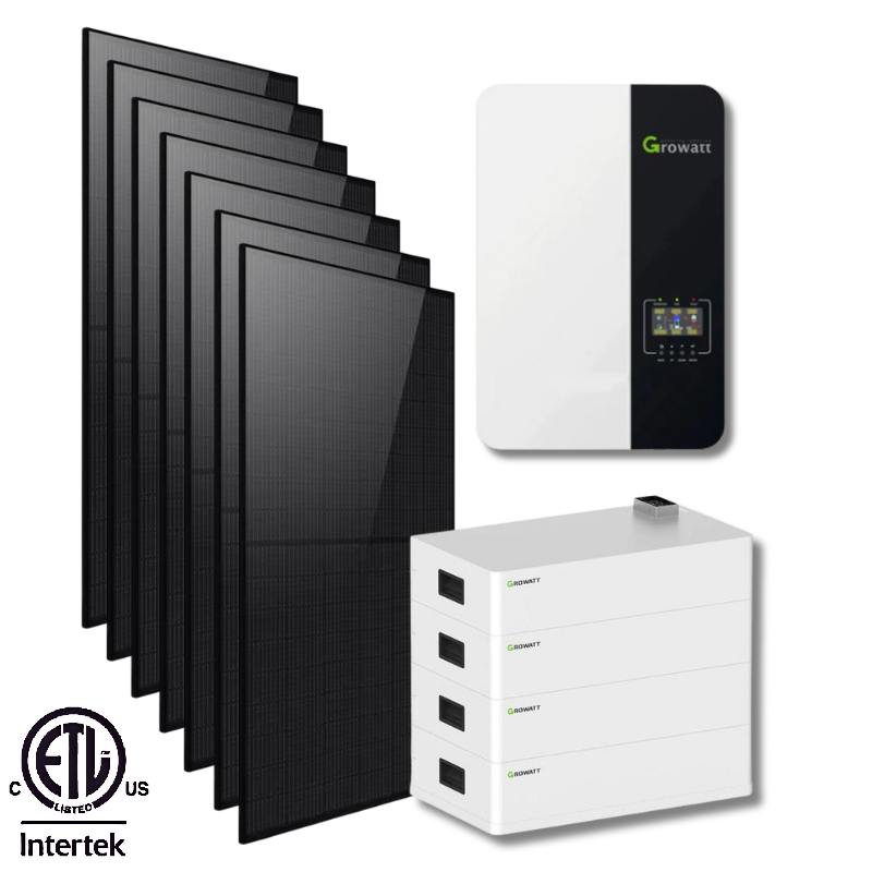 12 KW Split Phase 120/240Vac Off Grid Solar Power System with 100AMP Inverter - Perfect for Home Backup, RV Living & Remote Cabins