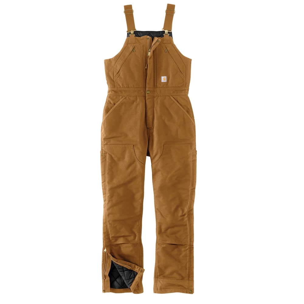 Carhartt Women's Loose Fit Washed Duck Insulated Bib Overalls - Warm Winter Workwear for Construction, Farming & Outdoor Activities