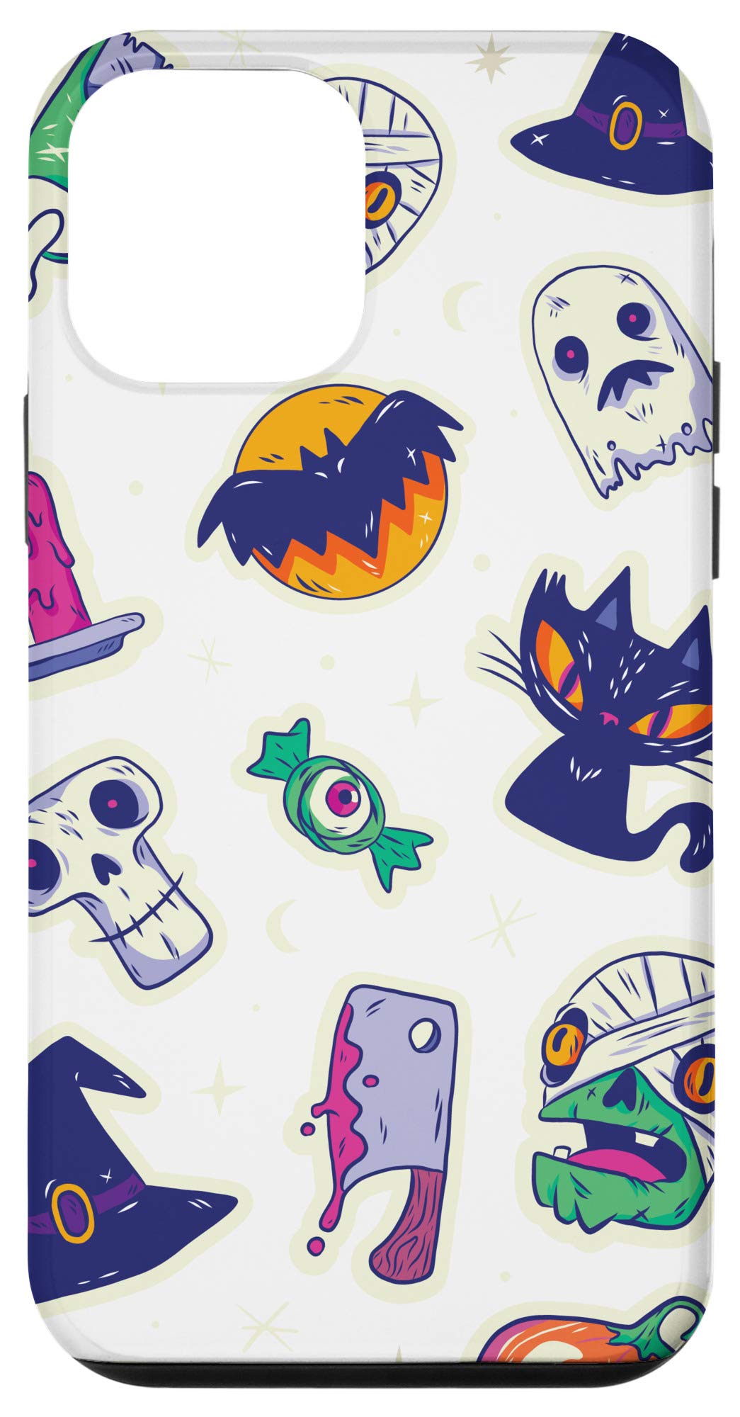 Halloween Bat & Skull iPhone 12 Mini Phone Case - Cute Protective Cover for iPhone 12 Mini - Perfect for Halloween Parties, Cosplay & Spooky Themed Events