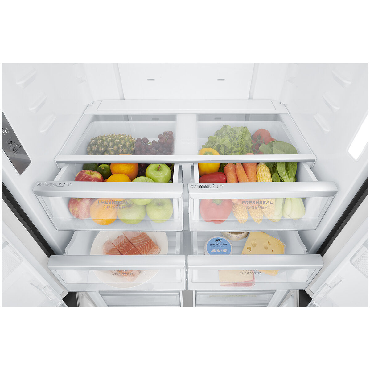 Westinghouse 564L Plumbed French Door Refrigerator with Quad Doors in Matte Black - WQE5650BA | Perfect for Large Kitchens, Restaurants & Entertaining Spaces