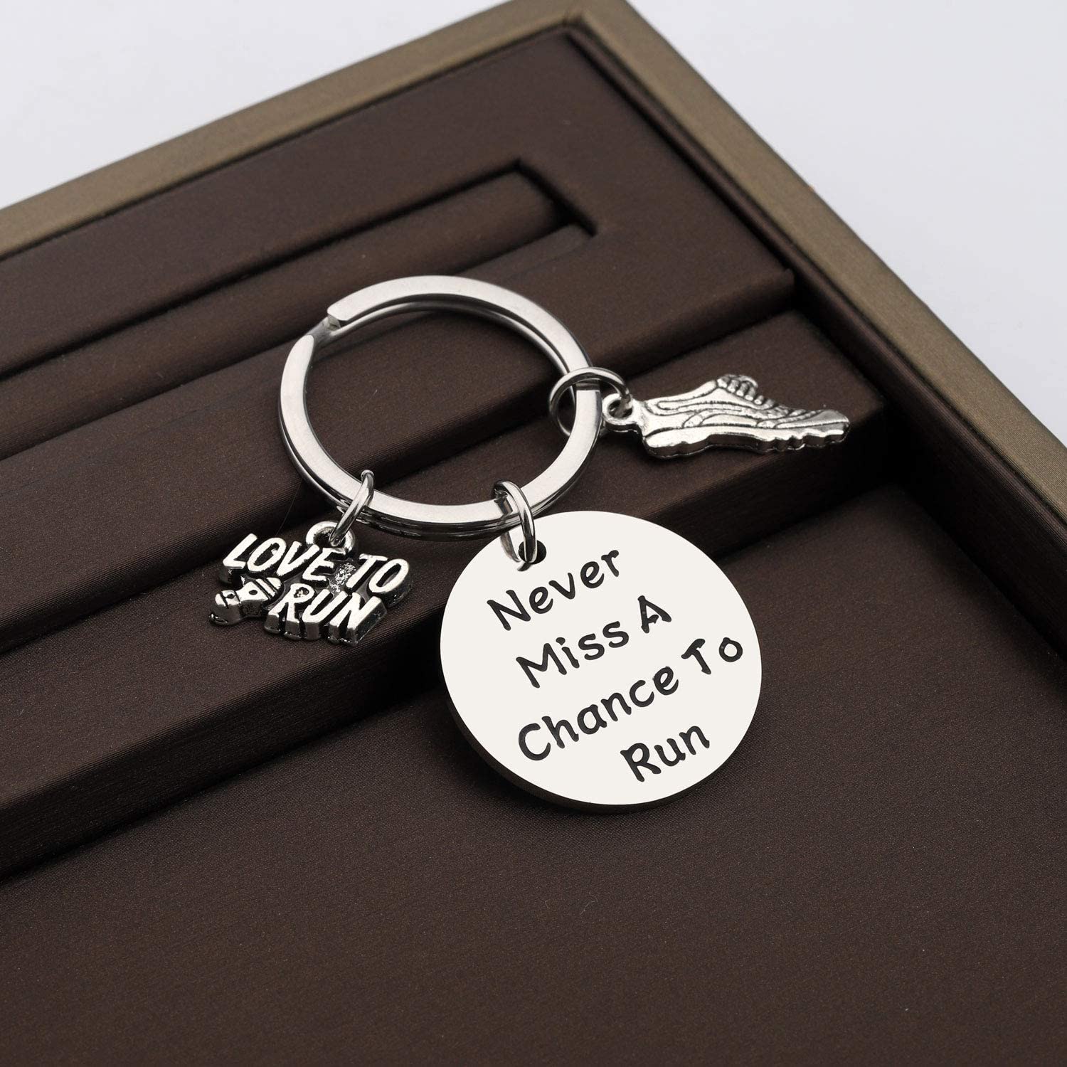 CHOORO Marathon Runner Keychain - Inspirational Running Gift for Sole Sisters & Running Buddies - Never Miss a Chance to Run - Perfect for Race Days, Training Motivation & Fitness Enthusiasts