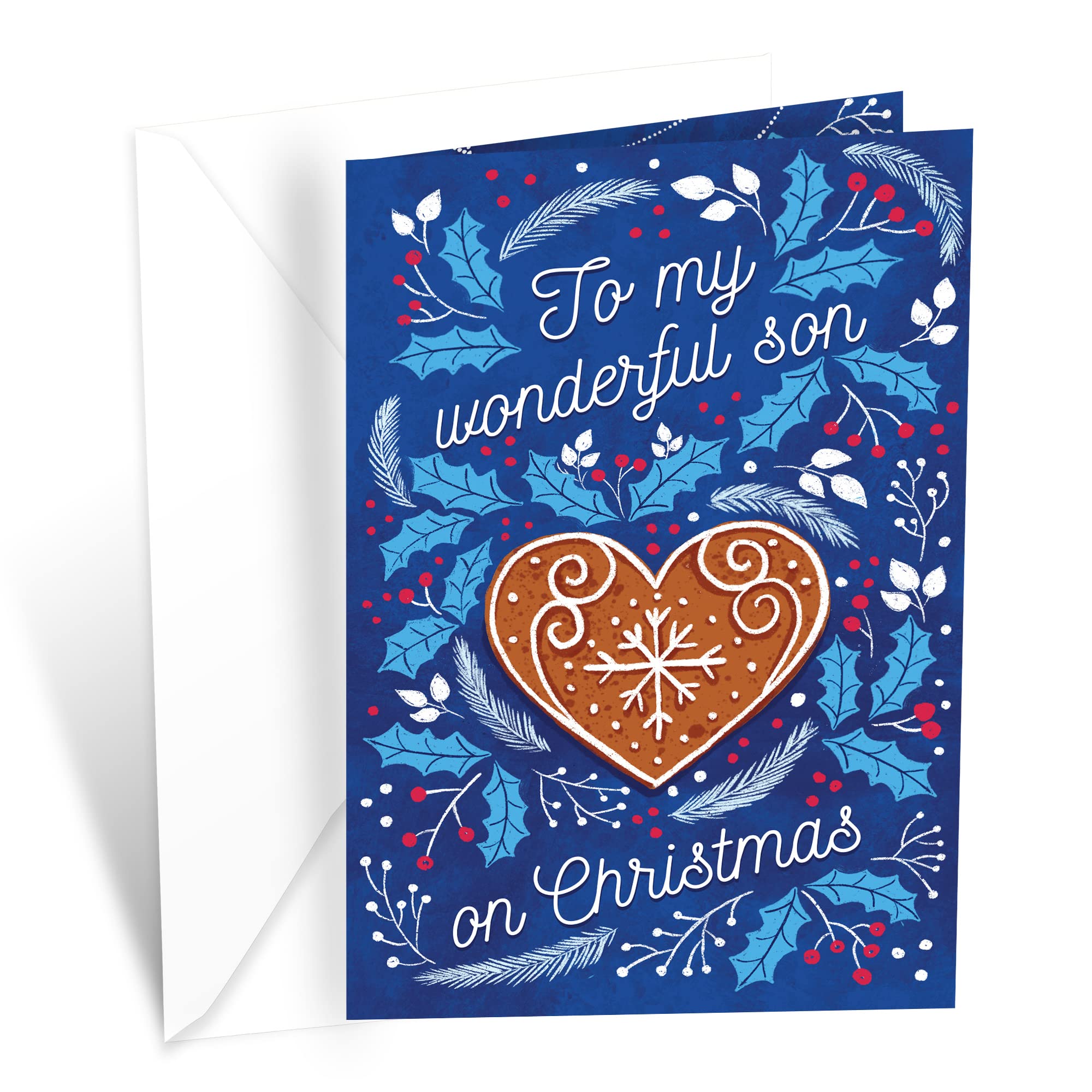 Premium Christmas Greeting Card for Son - 5x7.75 Inch Eco-Friendly Thick Cardstock with Envelope | Made in USA | Holiday Card for Family, Kids & Loved Ones | Perfect for Christmas Gifts, Home Decor & Holiday Mailings