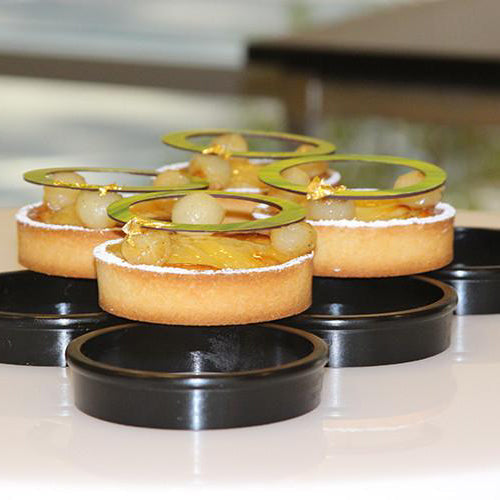 MATFER Exoglass Tart Rings - Set of 6 (4-inch/10cm) - Professional Baking Tools for Perfect Pastries, Tarts & Desserts - Ideal for Home Bakers & Commercial Kitchens