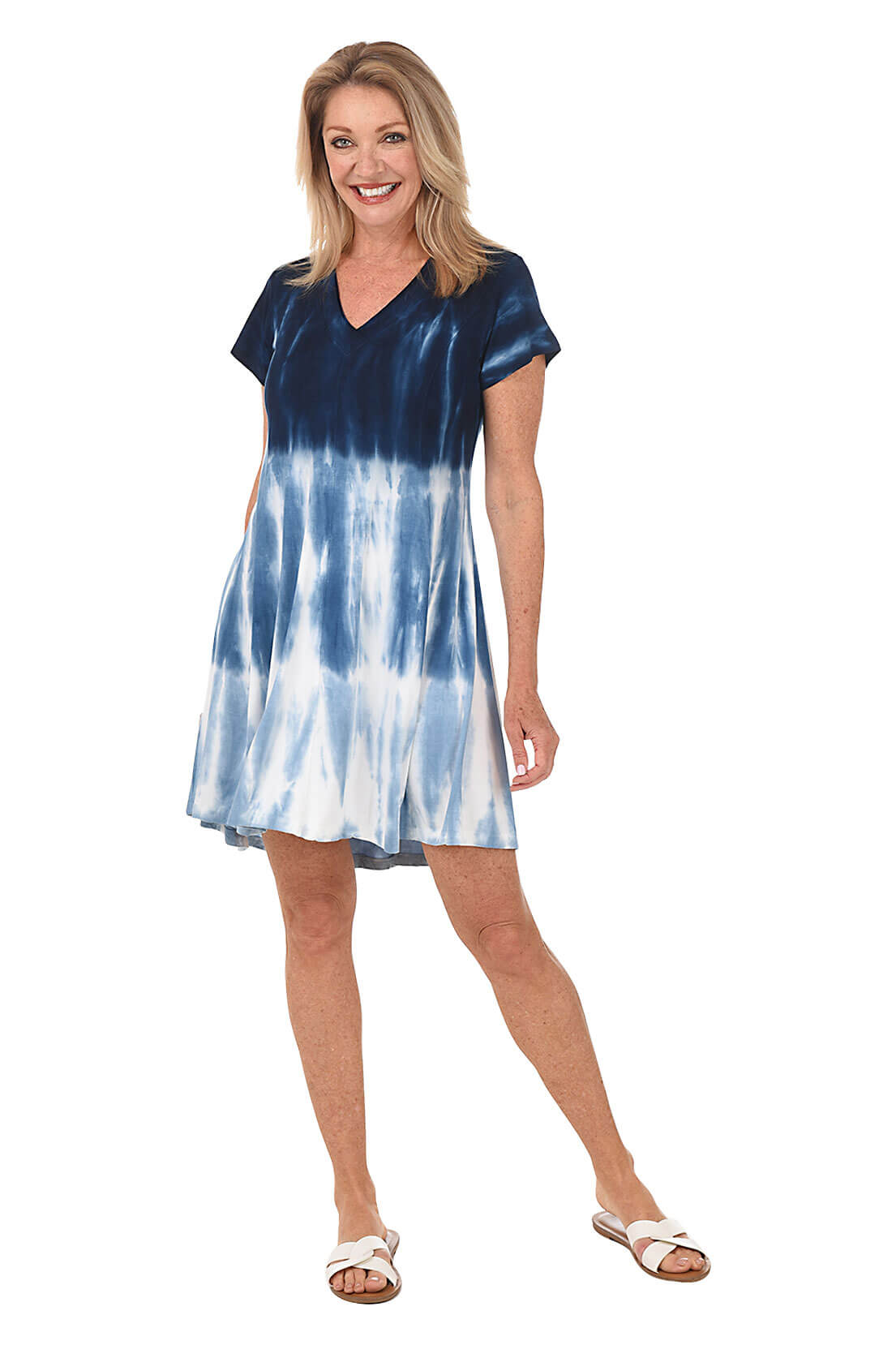 Navy Blue Dip Dyed High Low Hem Dress for Women - Elegant Party & Evening Wear for Weddings, Date Nights & Special Occasions