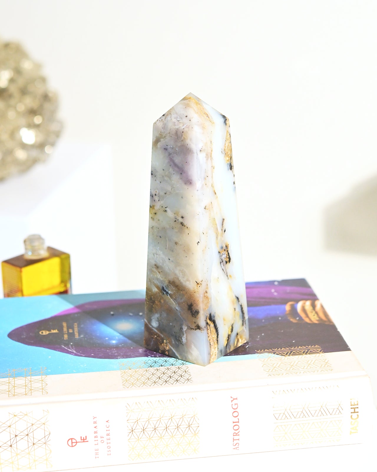 Peruvian Blue Opal Tower - 7 Inch Healing Crystal Point for Meditation, Reiki & Home Decor | Natural Stone Spiritual Gift