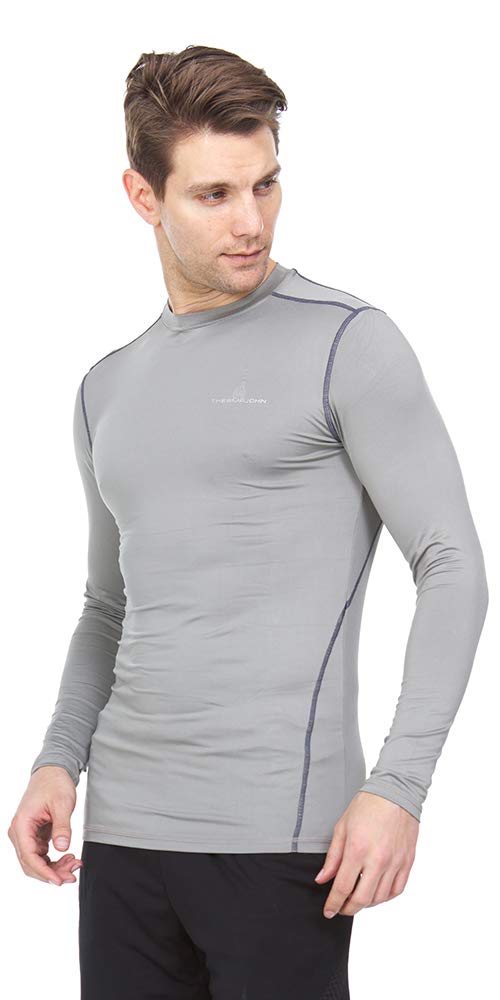 Thermajohn Men's Long Sleeve Compression Shirt - Moisture Wicking Cool Dry Athletic Baselayer for Running, Gym Workouts & Outdoor Activities | Performance Shirt for Sports & Fitness Training