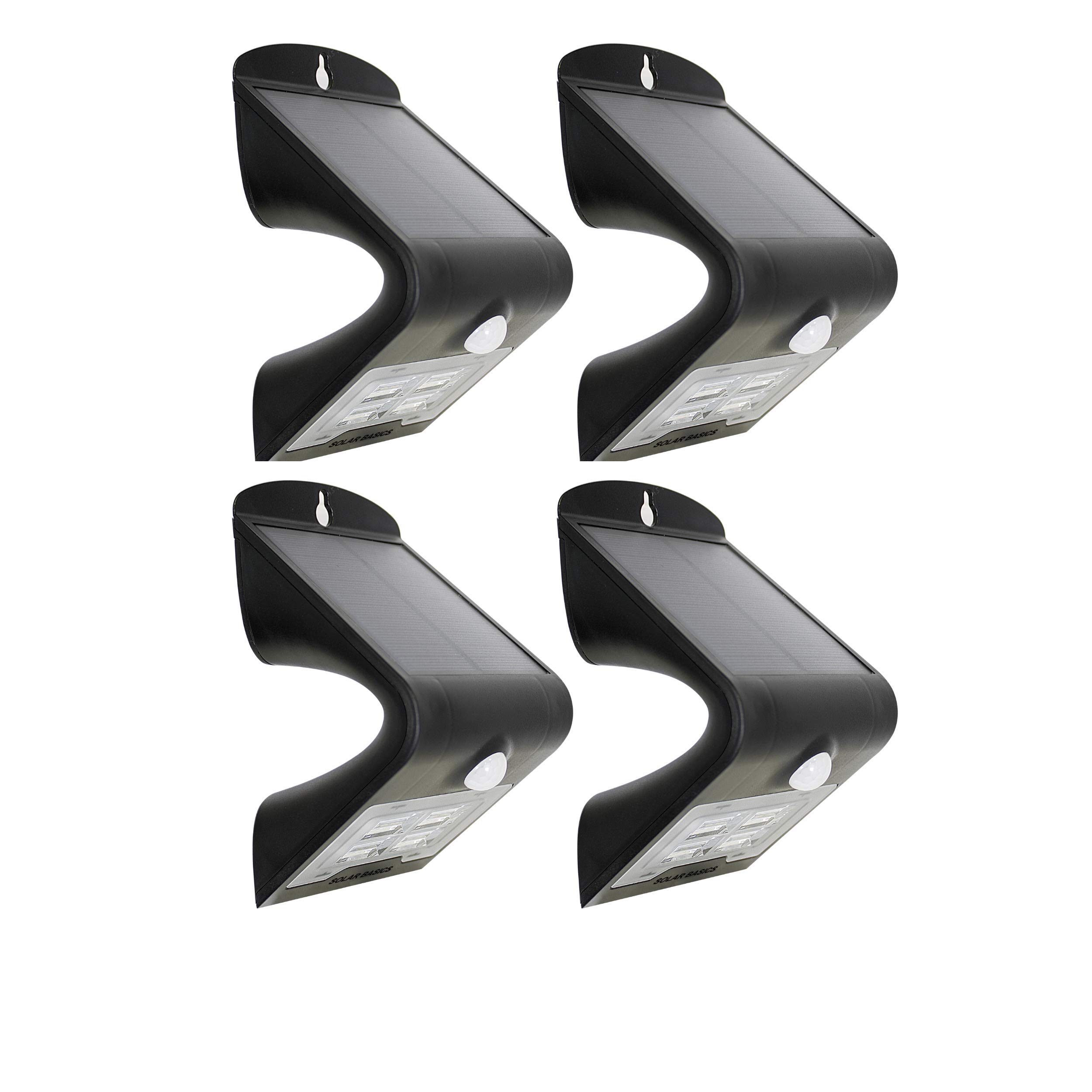 Solar Powered LED Outdoor Security Lights with Motion Sensor - Waterproof Wall Lighting for Steps, Stairs & Pathways - Dusk to Dawn & Accent Modes - Weather Resistant Resin Housing (4 Pack) - Perfect for Porch, Garage, Garden & Driveway Safety Lighting