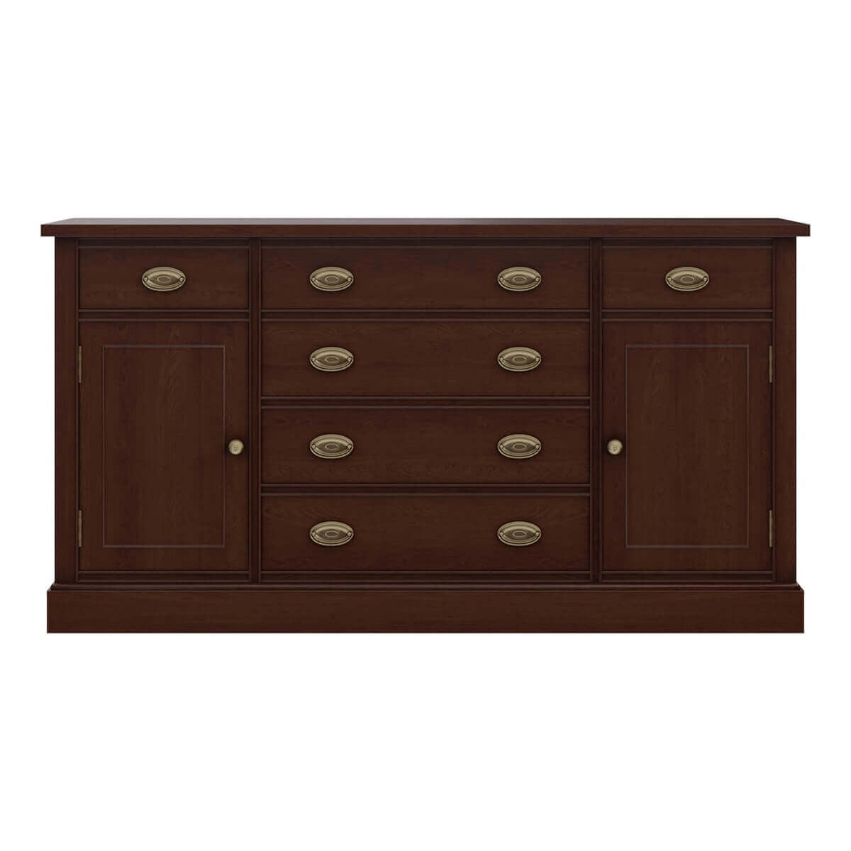 Solid Wood 6-Drawer Buffet Sideboard Cabinet - Handcrafted Indian Teak Wood Dining Room Storage Furniture for Home & Restaurant Use
