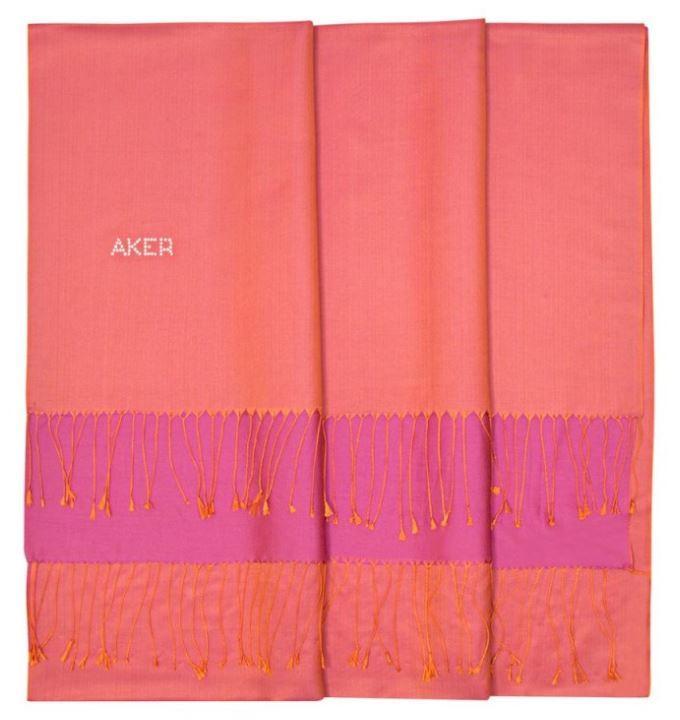 Aker Bi-Color Women's Silk Scarf Shawl - Light Coral - Elegant Fashion Accessory for Office, Party & Special Occasions
