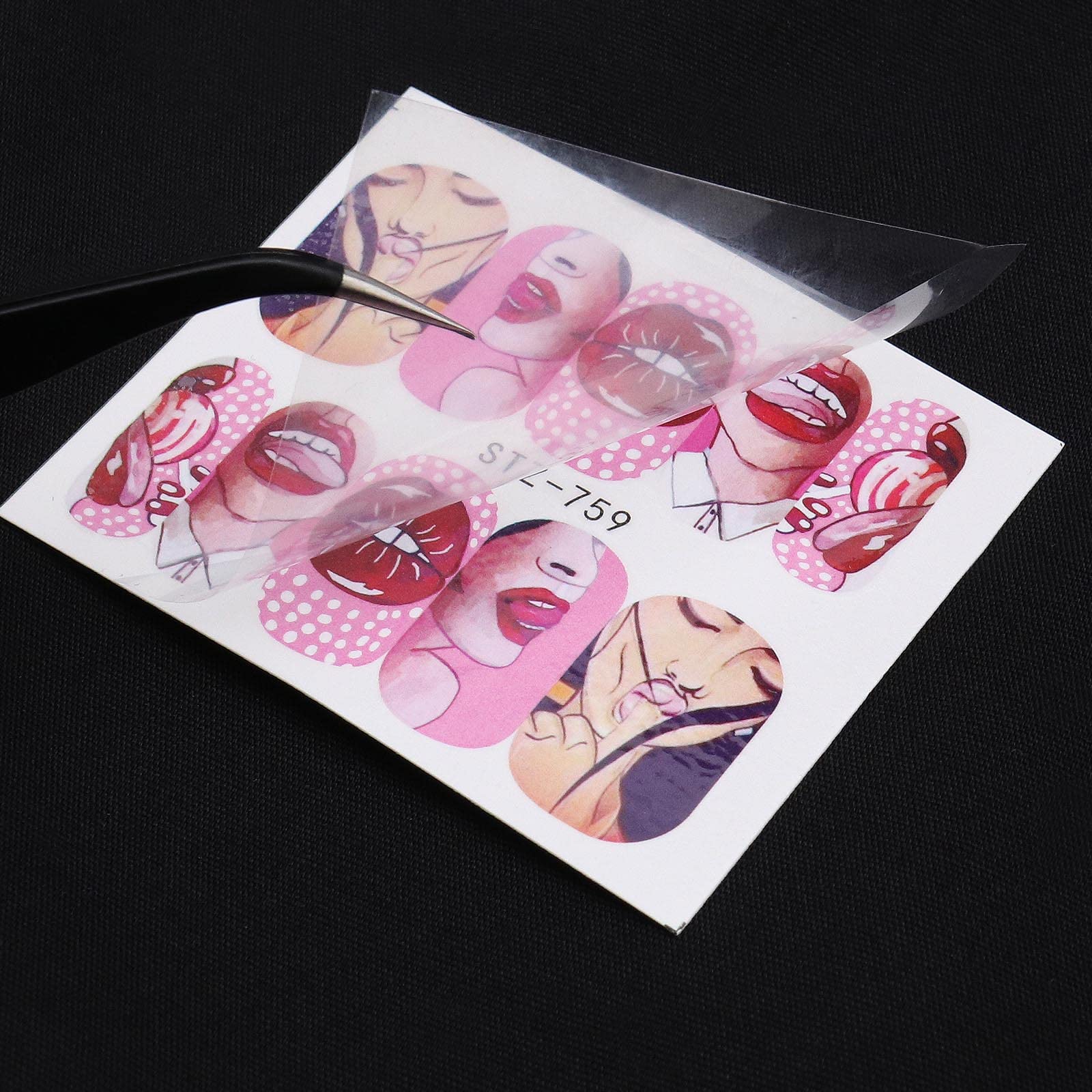 **OTOTEC 18 Sheets Nail Stickers - Water Transfer Nail Art Decals for Women & Girls, Trendy Manicure Designs for Fingers & Toes, Red Kiss Lips & Sexy Nail Tattoo Decorations - Perfect for Parties, Weddings, and Everyday Glam**