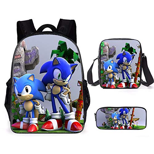 Shadow the Hedgehog Backpack - Stylish Teen Travel Bag for School & Laptop (15.6 Inch) - Cute Cartoon Character Design for Gaming Fans & Anime Lovers - Perfect for School, College, Travel & Cosplay Events