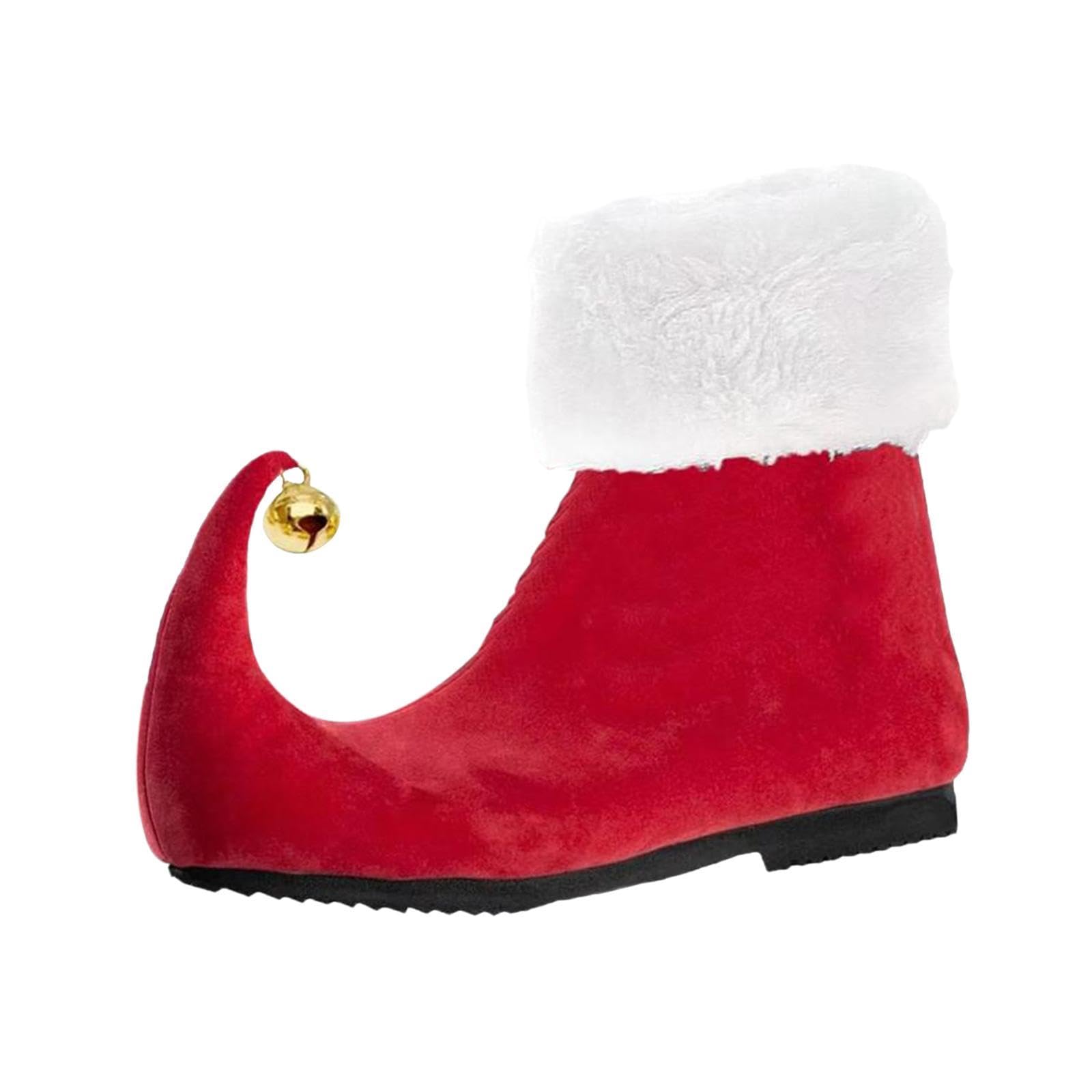 Adorable Red Christmas Elf Shoes - Festive Dress Up Booties for Holiday Parties & Costume Events | Size 45