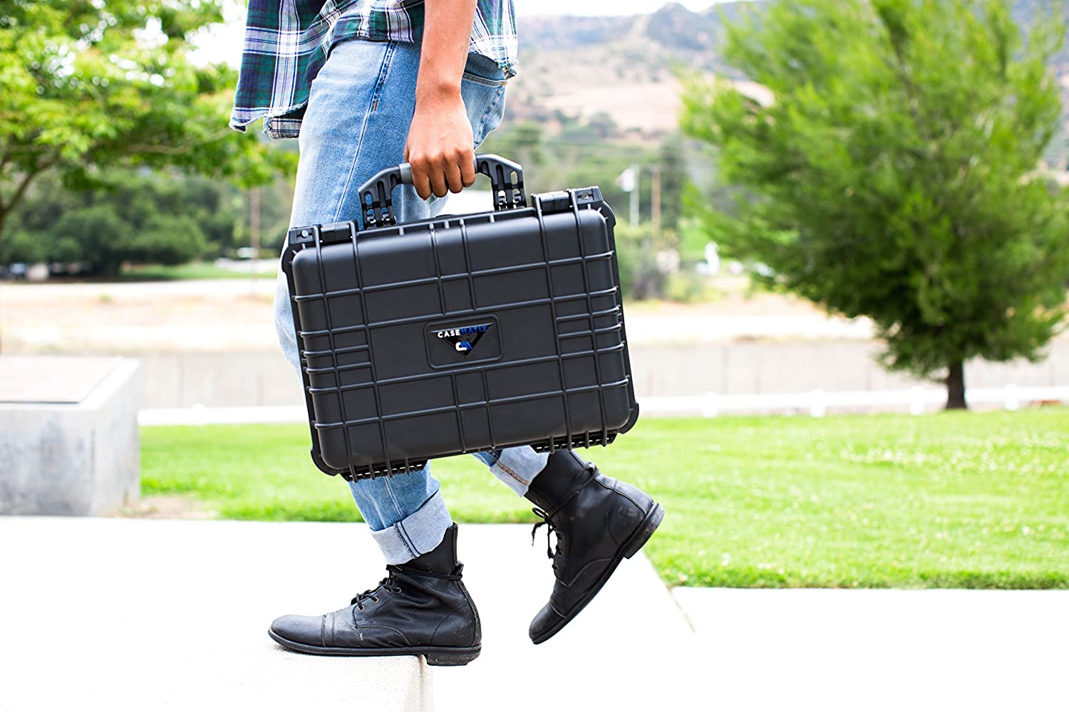CASEMATIX 16 Customizable 4 Pistol Waterproof Shockproof Hard Gun Case with 2 Layer Foam for Pistols & Magazines - Perfect for Range, Travel & Secure Storage