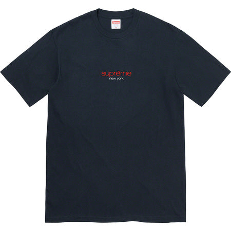 Supreme Classic Logo T-Shirt Navy Blue 2022 - Stylish Streetwear for Men & Women - Perfect for Casual Wear, Outfits, and Urban Fashion