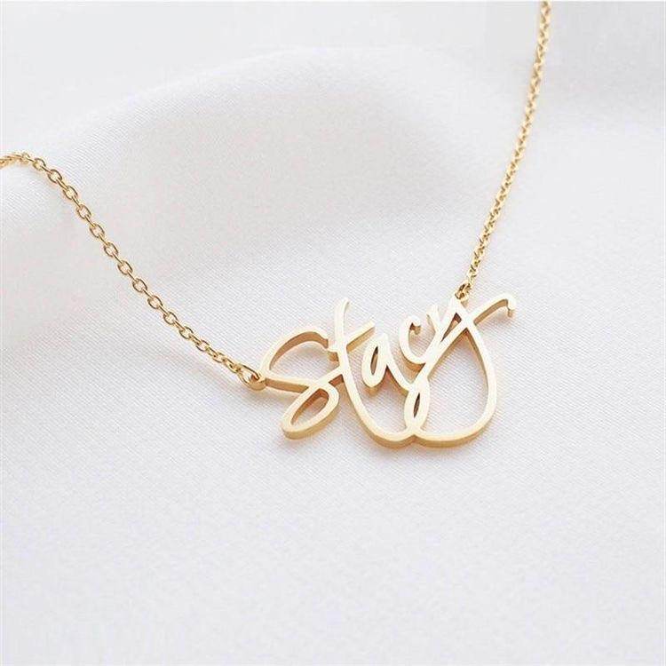 Personalized Nameplate Necklace for Women - Custom Engraved Name Jewelry Gift for Mom, Wife, Girlfriend - Perfect for Birthdays, Anniversaries & Special Occasions