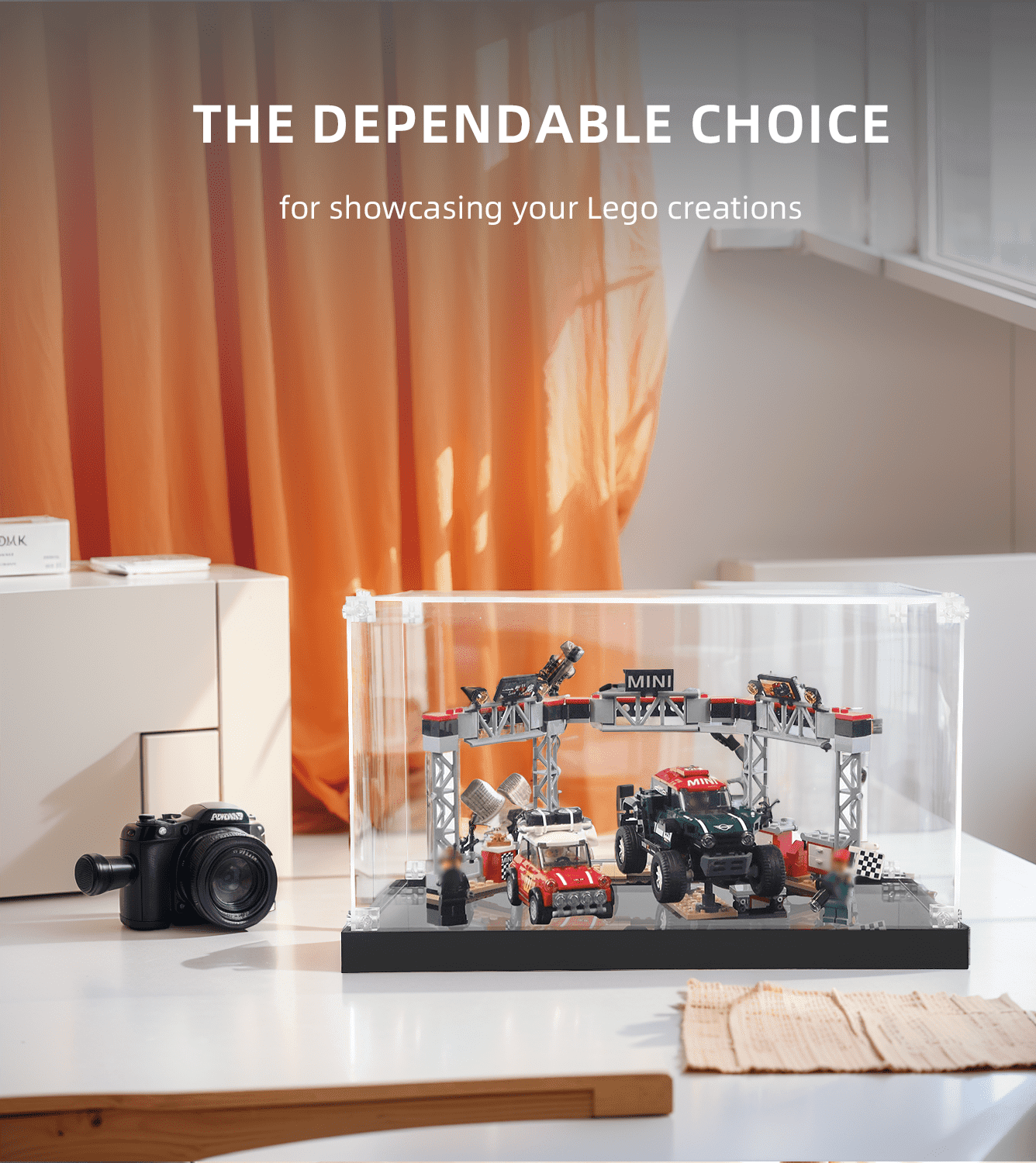 LEGO Speed Champions 75894 Display Case - Clear Acrylic Showcase for Car Model Collection - Perfect for Home Decor, Office Display & Gift for LEGO Fans
