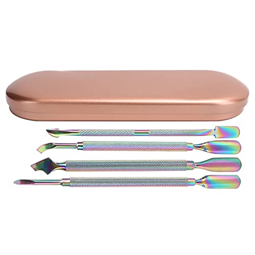 Professional Stainless Steel Cuticle Pusher - Portable Nail Tool for Manicure & Pedicure, Perfect for Nail Salon & Home Use