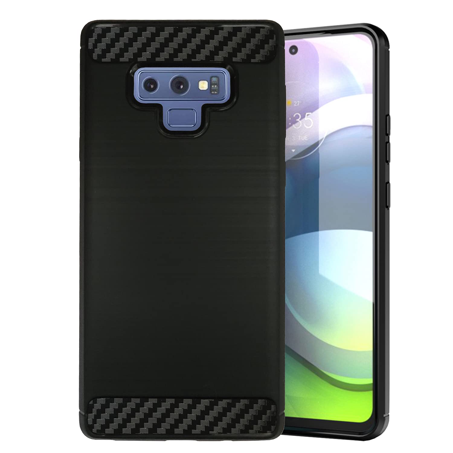 Samsung Galaxy Note 9 Case - Slim Carbon Flex Protective Cover with Rubberized Exterior | Shockproof & Scratch Resistant | Pink Leopard Design | Perfect for Everyday Use, Work & Travel