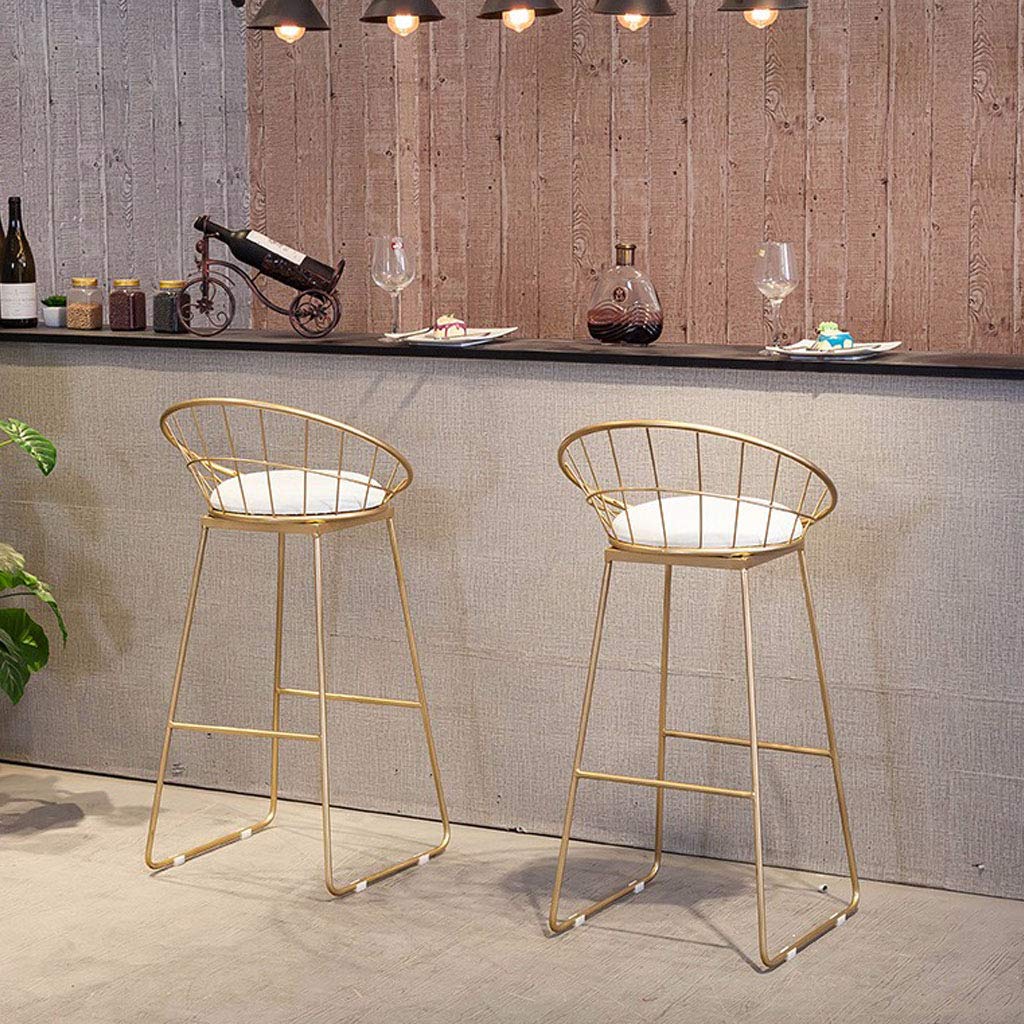 Velvet Upholstered Bar Stools Set of 2 with Metal Backrest, 350 lbs Capacity Kitchen Counter Chairs for Breakfast, Pub, and Home Bar Use