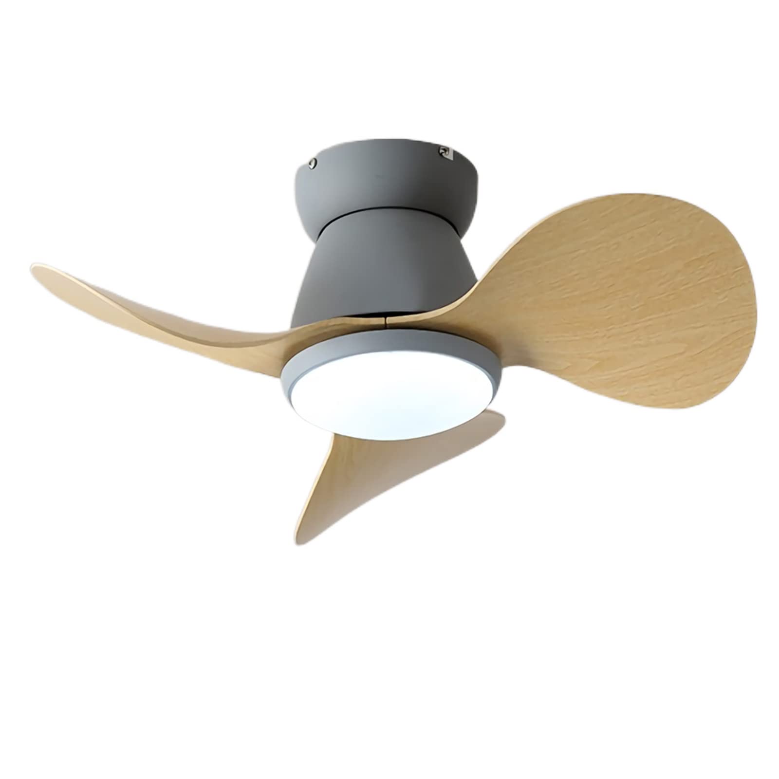 60cm Small Ceiling Fan with Lights and Remote Control - Reversible Dimmable Silent 6-Speed Chandelier Fan for Office, Kids Room, Nursery - Grey - Perfect for Home, Bedroom and Indoor Spaces