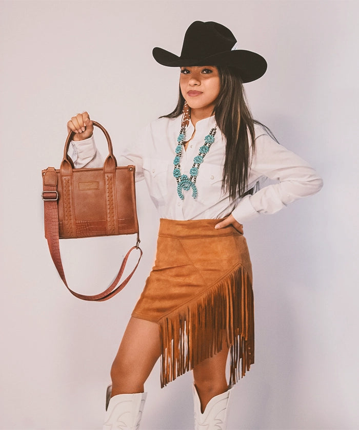 Wrangler Cow Print Crossbody Tote Bag for Women - Stylish Western Handbag for Everyday Use, Shopping & Travel