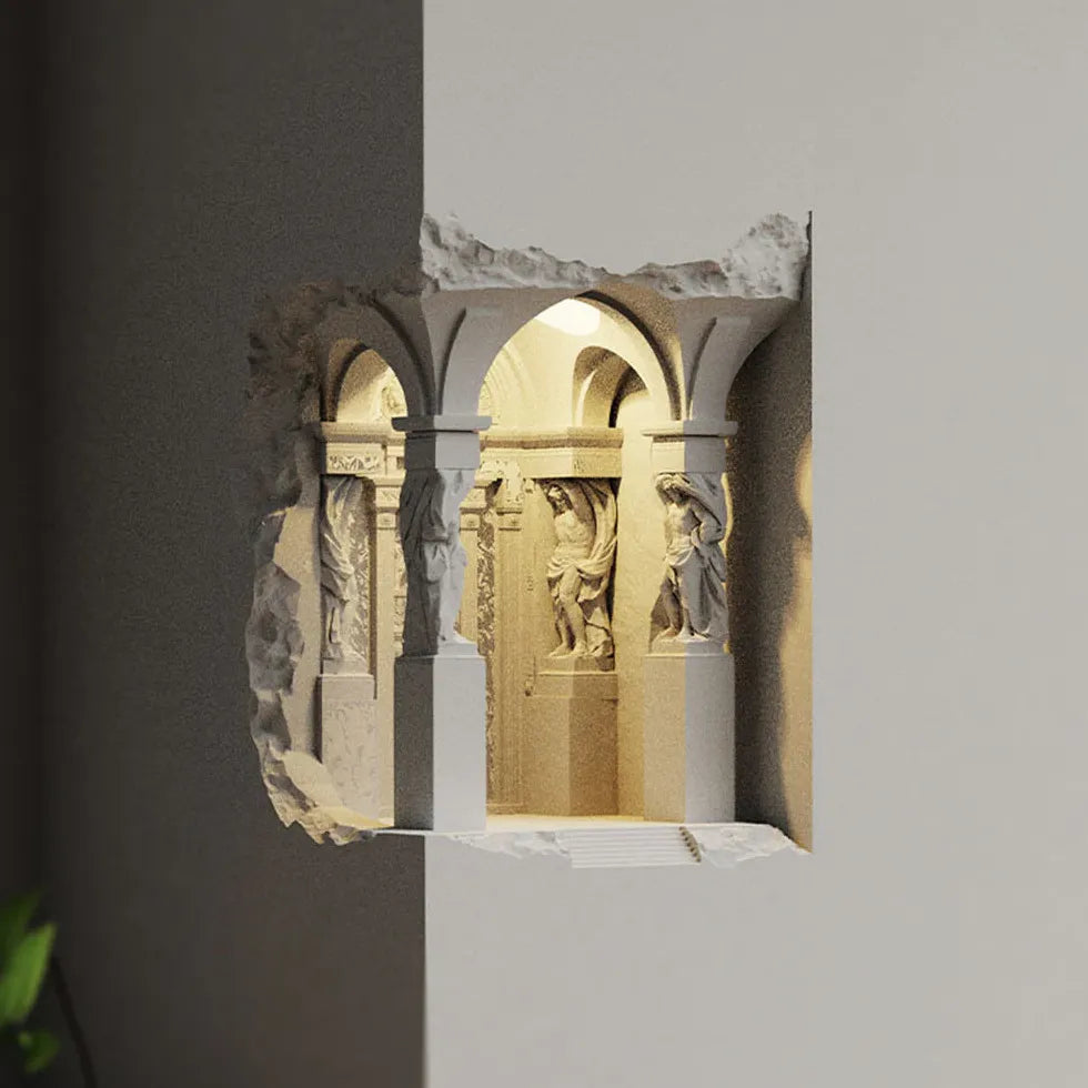 Modern Sensor-Activated Plaster Wall Lights - Energy-Efficient Indoor/Outdoor Lighting for Hallway, Bedroom, and Garden Decor