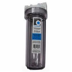 Campbell Mfg EFH10C-B Clear Plastic Water Filter Housing with Button - Economy Replacement Filter for Home, RV & Marine Use