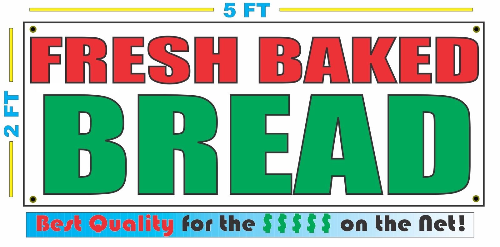 Fresh Baked Bread All-Weather Waterproof Vinyl Banner Sign - Perfect for Bakeries, Cafes, and Outdoor Events