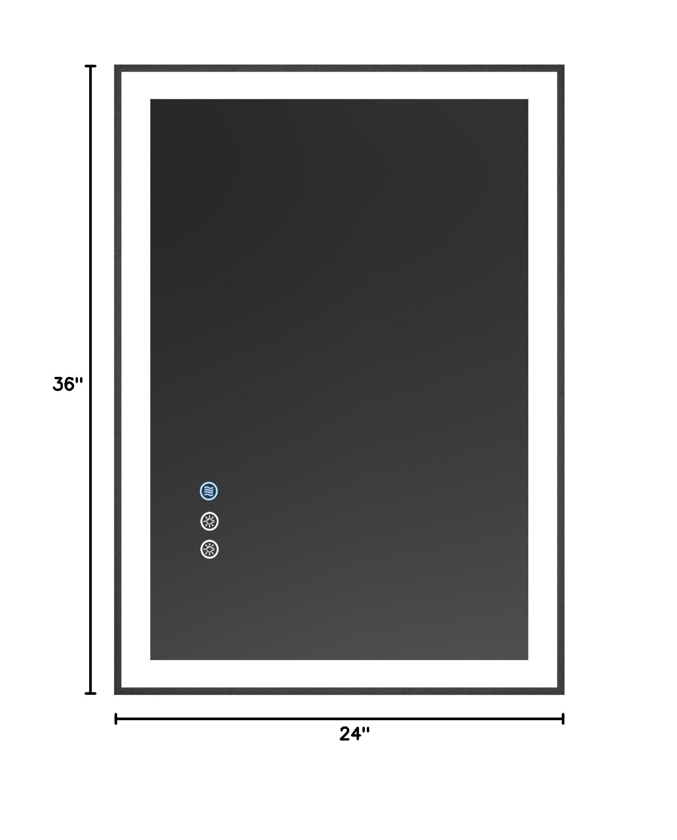 24x36 LED Bathroom Vanity Mirror with Dimmable Backlit & Front Lighting - Shatterproof, Anti-Fog Wall Mount Makeup Mirror (Horizontal/Vertical) - Perfect for Home, Salon, and Hotel Bathrooms