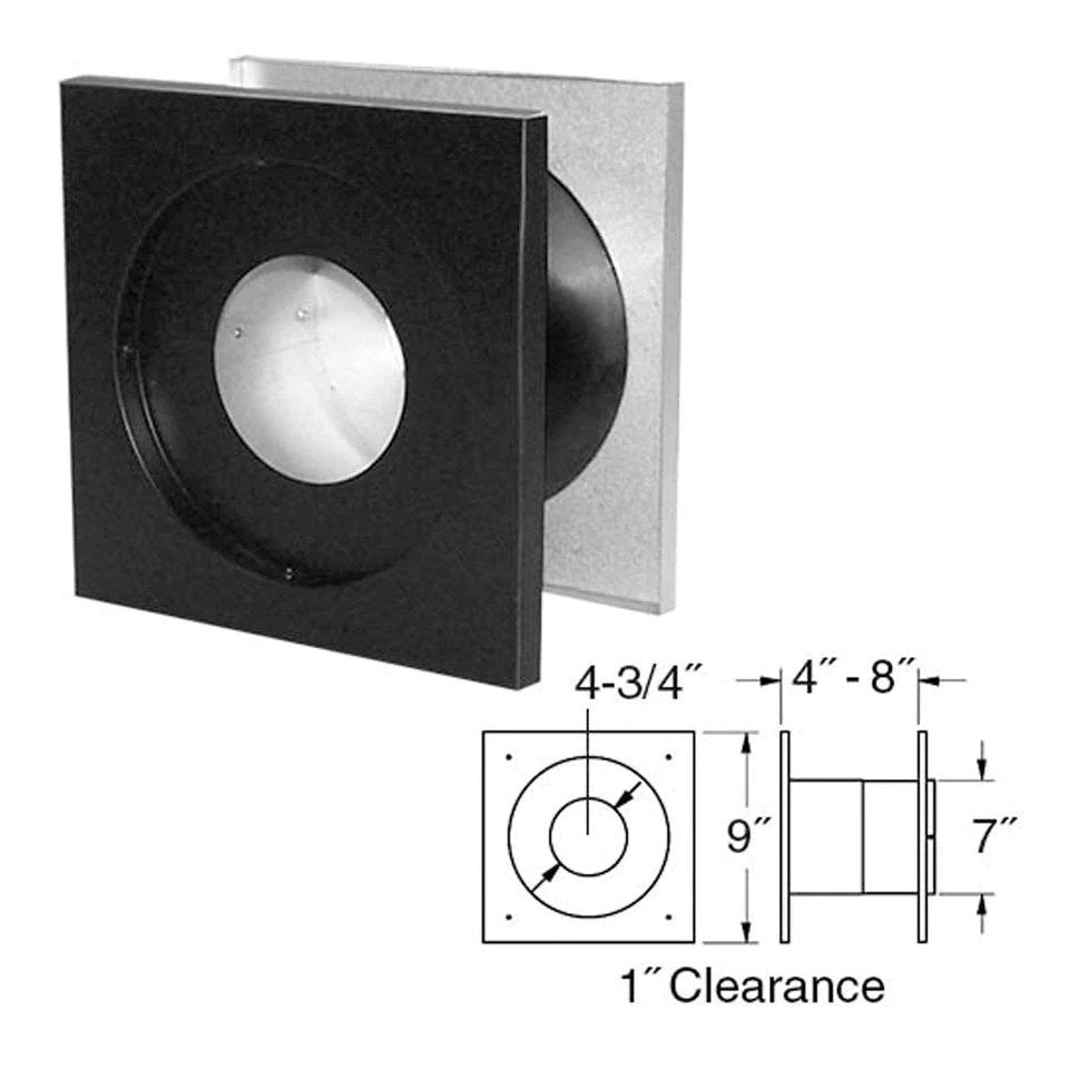 DuraVent 4 Inch Stainless Steel Wall Thimble for Pellet Stove Venting - 4PVP WT - Perfect for Home Heating Systems & Fireplace Installations