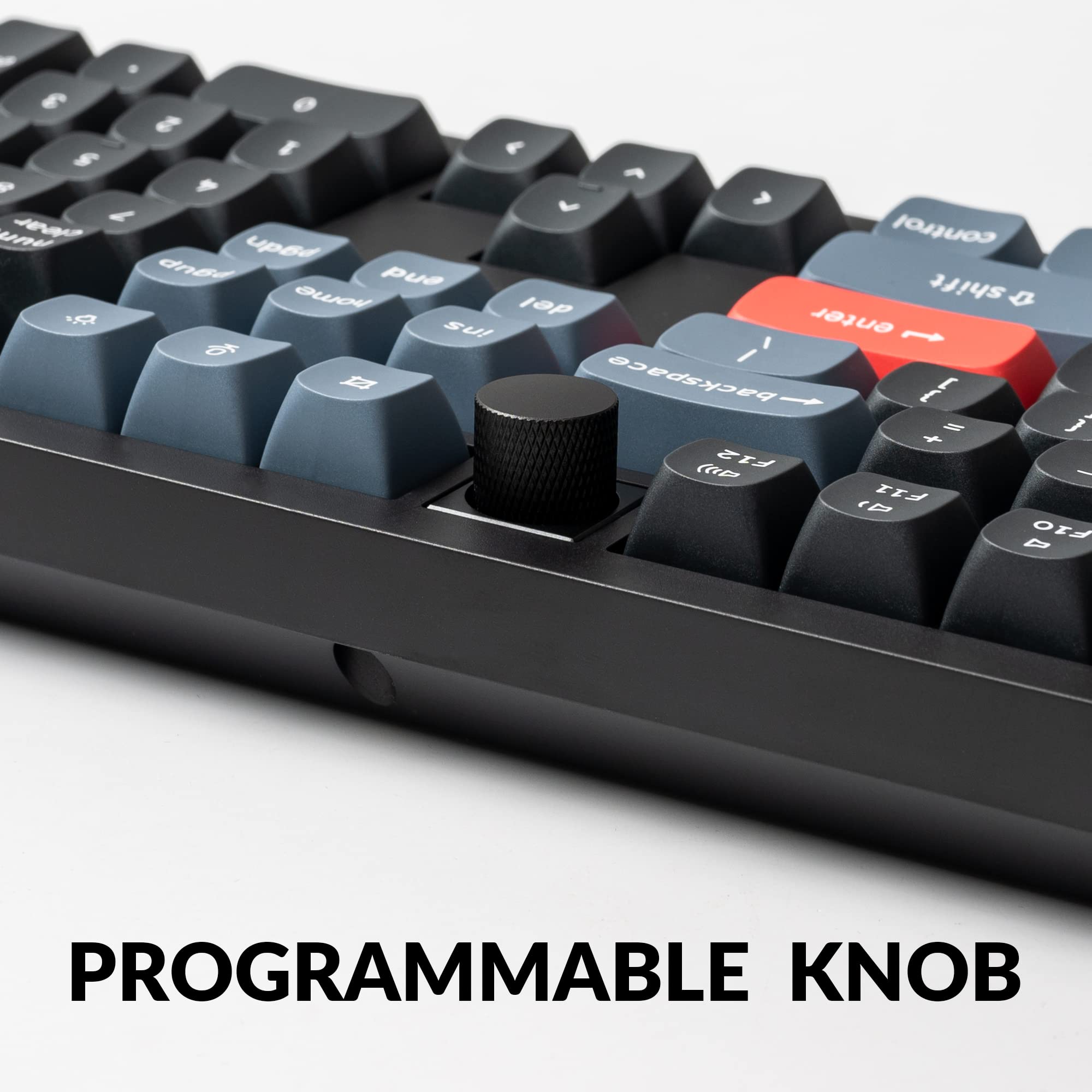 Keychron V6 Wired Custom Mechanical Keyboard - Full Size QMK/VIA Programmable Macro with Hot-Swappable K Pro Red Switches, Knob Version for Mac/Windows/Linux (Black Non-Transparent) - Perfect for Gaming, Coding & Office Work