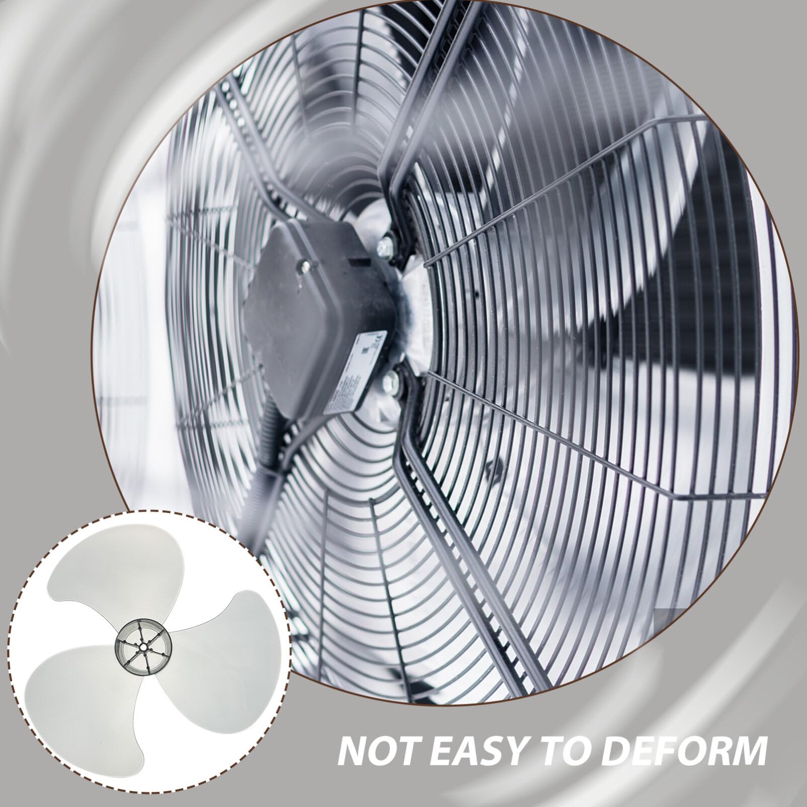 DOITOOL 16 Inch Universal Plastic 3-Blade Fan Replacement Set with Nut Cover - Compatible with Table, Standing & Pedestal Fans - Perfect for Home, Office & Outdoor Cooling