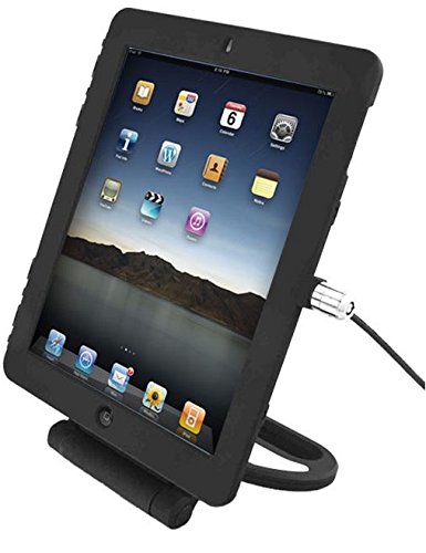 Maclocks Rotating Security Stand with Cable Lock for iPad Air 1st Gen - Black | Secure Display for Retail, Office & Public Spaces