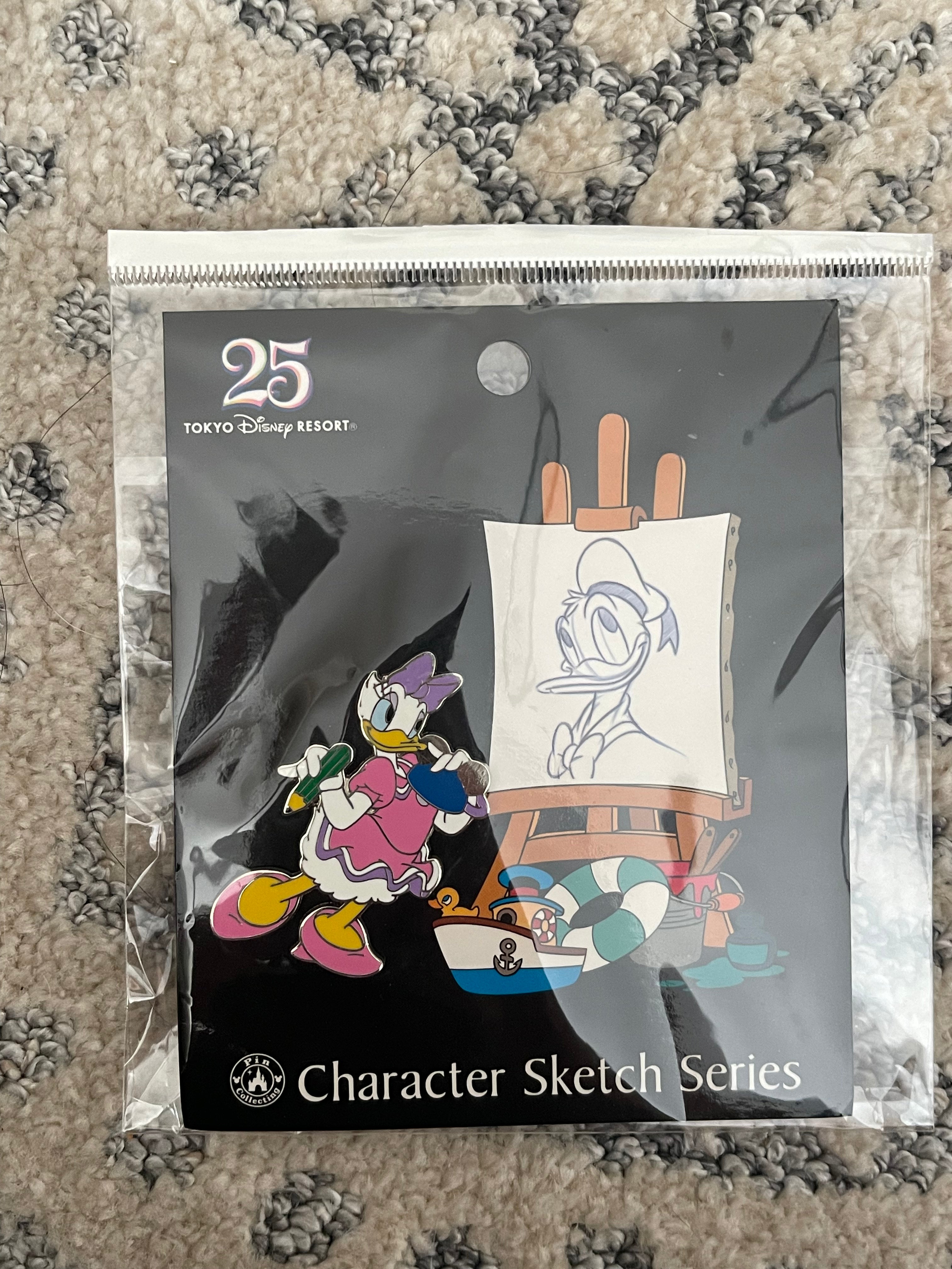 Tokyo Disney Character Sketch Series Enamel Pin - Cute Collectible Badge for Backpacks, Jackets, Hats & Disney Fan Gifts