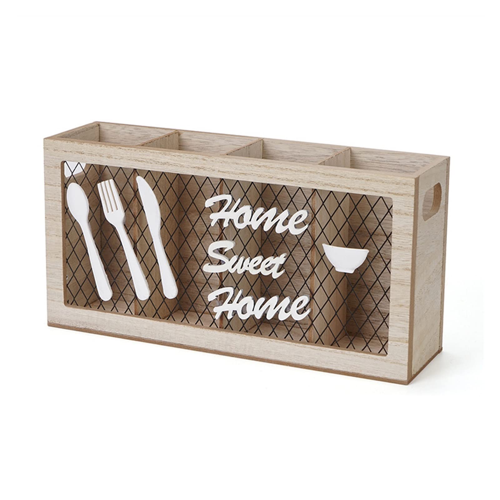 Wooden Cutlery Drainer & Organizer - Kitchen Utensil Storage Holder for Spoons, Forks, Knives - Flatware Drying Rack & Shelf for Countertop - Perfect for Dish Drying, Kitchen Organization & Space Saving