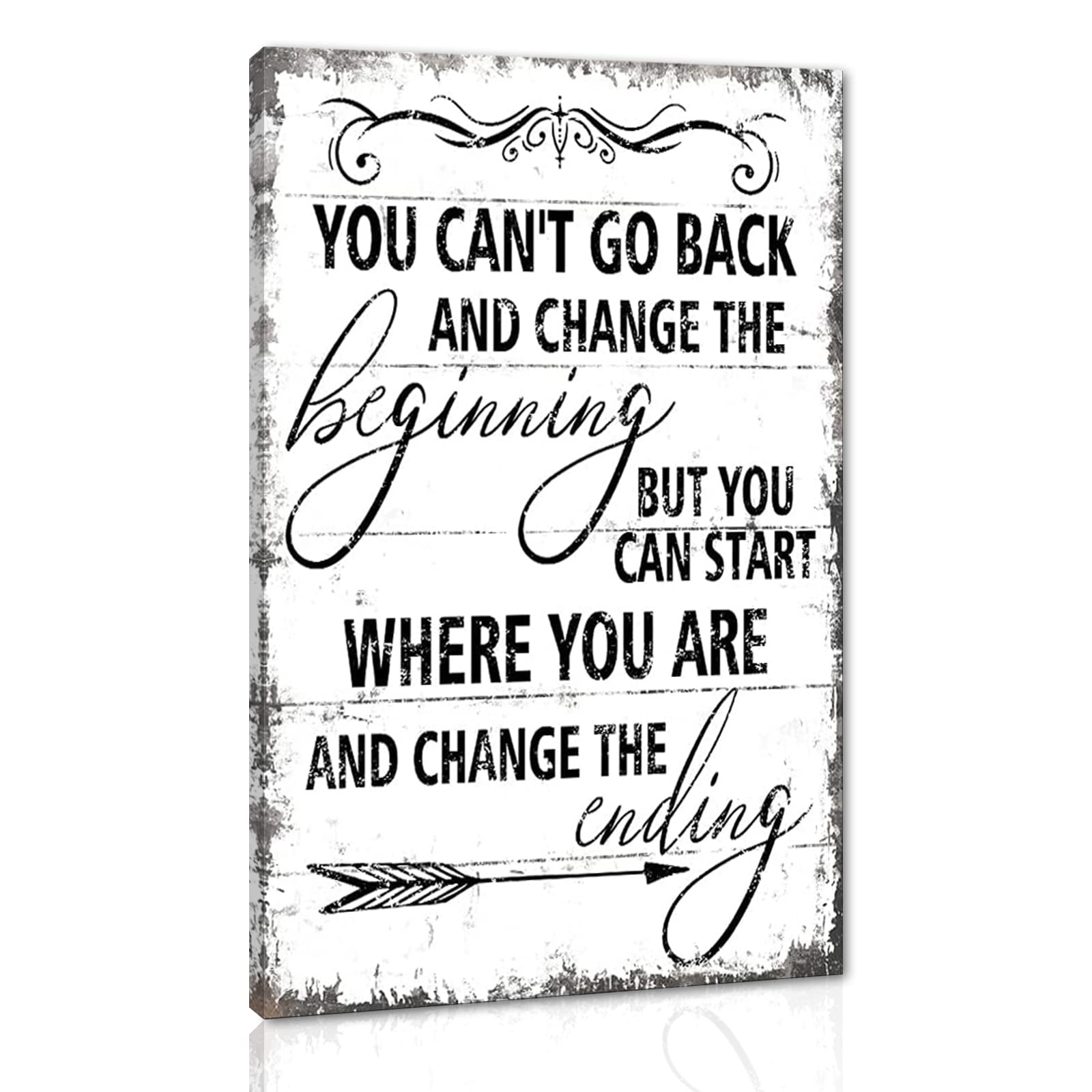 Retro Style Inspirational Framed Office Poster Canvas Print - Motivational Wall Art with Positive Quotes for Modern Home, Office & Teen Bedroom Decor - Ready to Hang (28x44 Inches) - Perfect for Workspace Motivation & Room Aesthetics