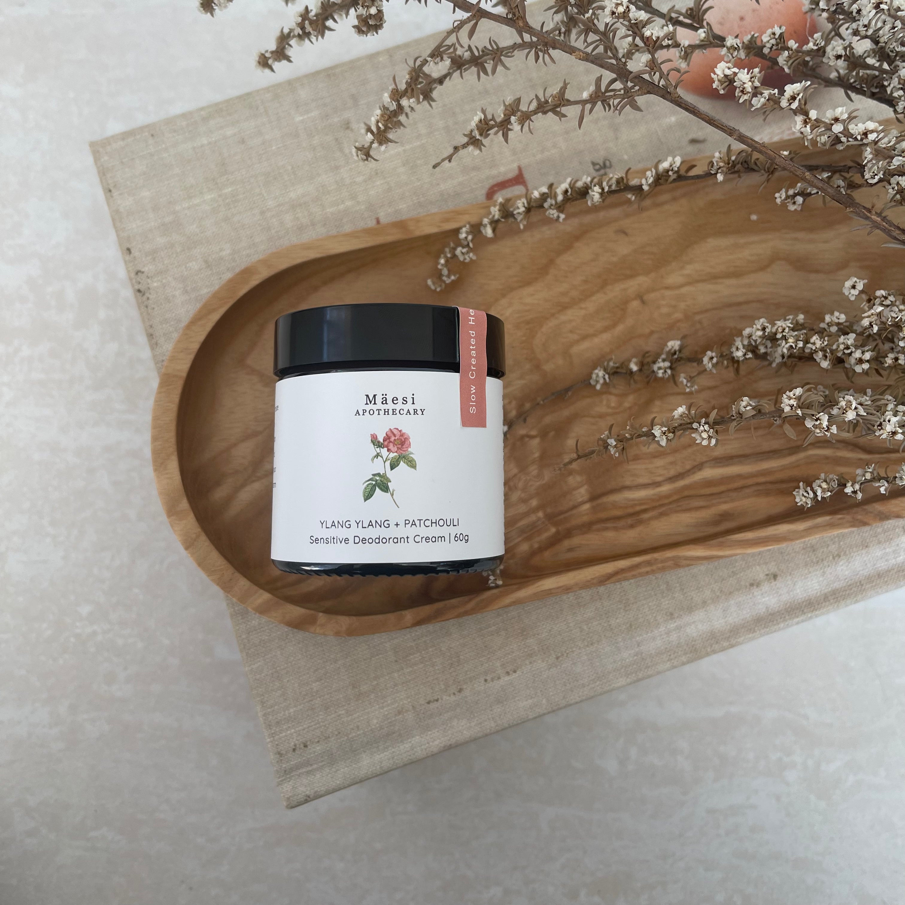 Natural Sensitive Skin Deodorant with Ylang Ylang & Patchouli - Aluminum-Free, Vegan & Cruelty-Free for Women & Men - Gentle Odor Protection for Daily Use & Sensitive Skin Care