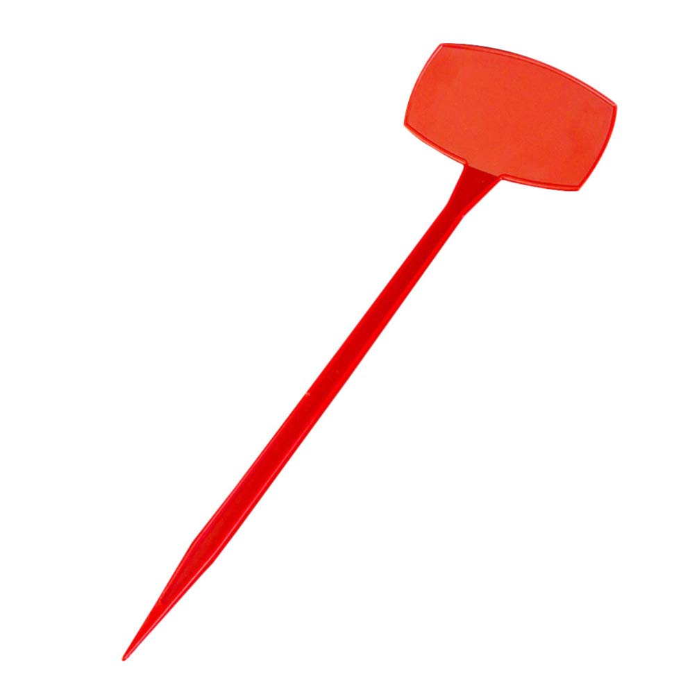 10Pcs T-Type Plastic Plant Labels - Waterproof Garden Tags for Seeds, Flowers & Vegetables - Nursery Markers (Size S, Red) - Perfect for Indoor/Outdoor Gardening & Seedling Organization