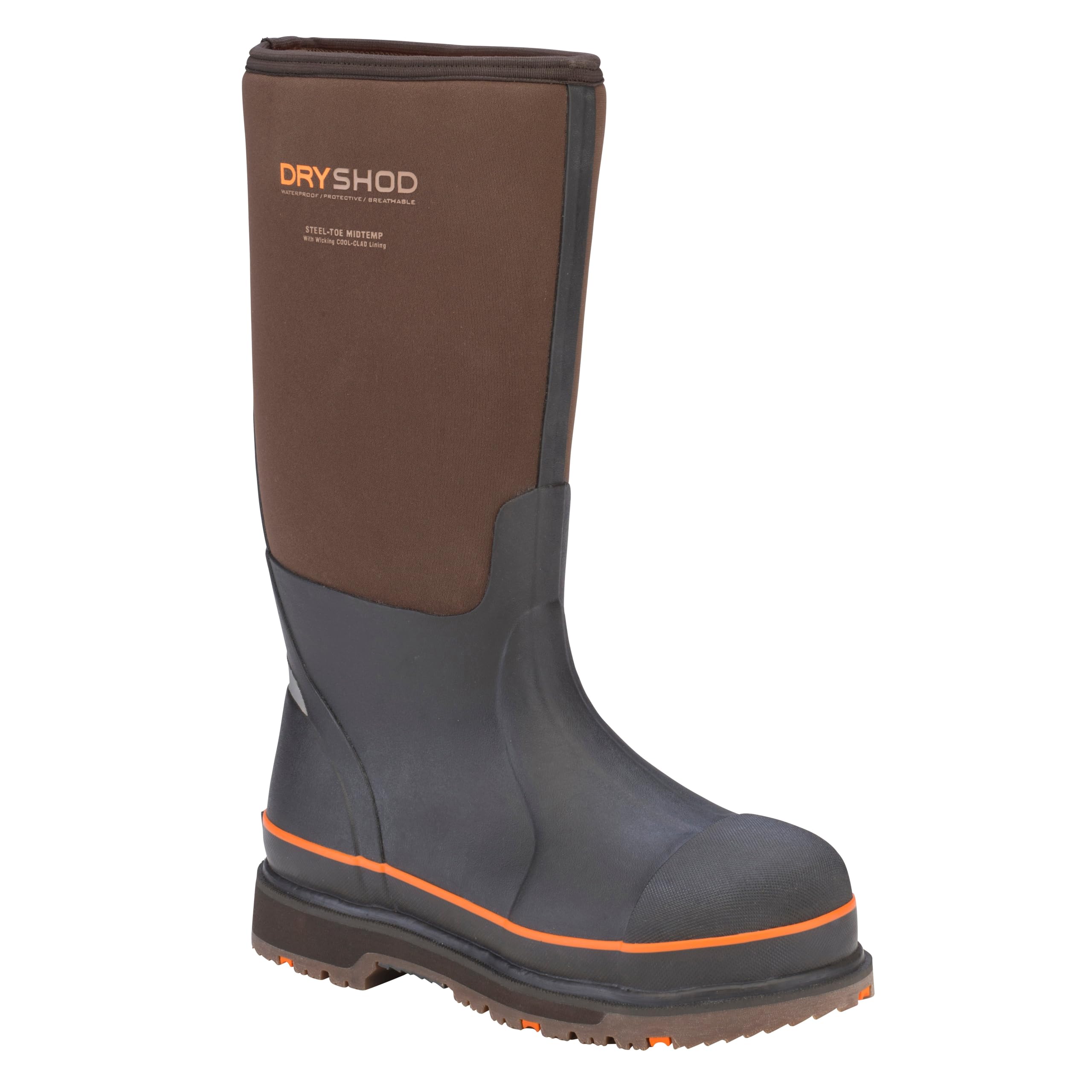 Dryshod Men's Wixit Cool-Clad Waterproof Steel Toe Work Safety Boots - Brown | Slip-Resistant & Comfortable for Construction, Landscaping & Outdoor Jobs
