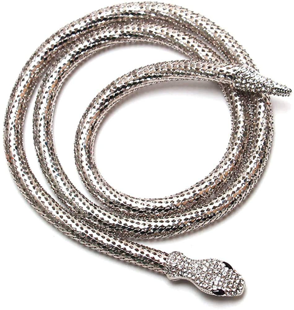 Snake Choker Necklace for Women - Silver & Gold Retro Jewelry for Halloween & Costume Parties