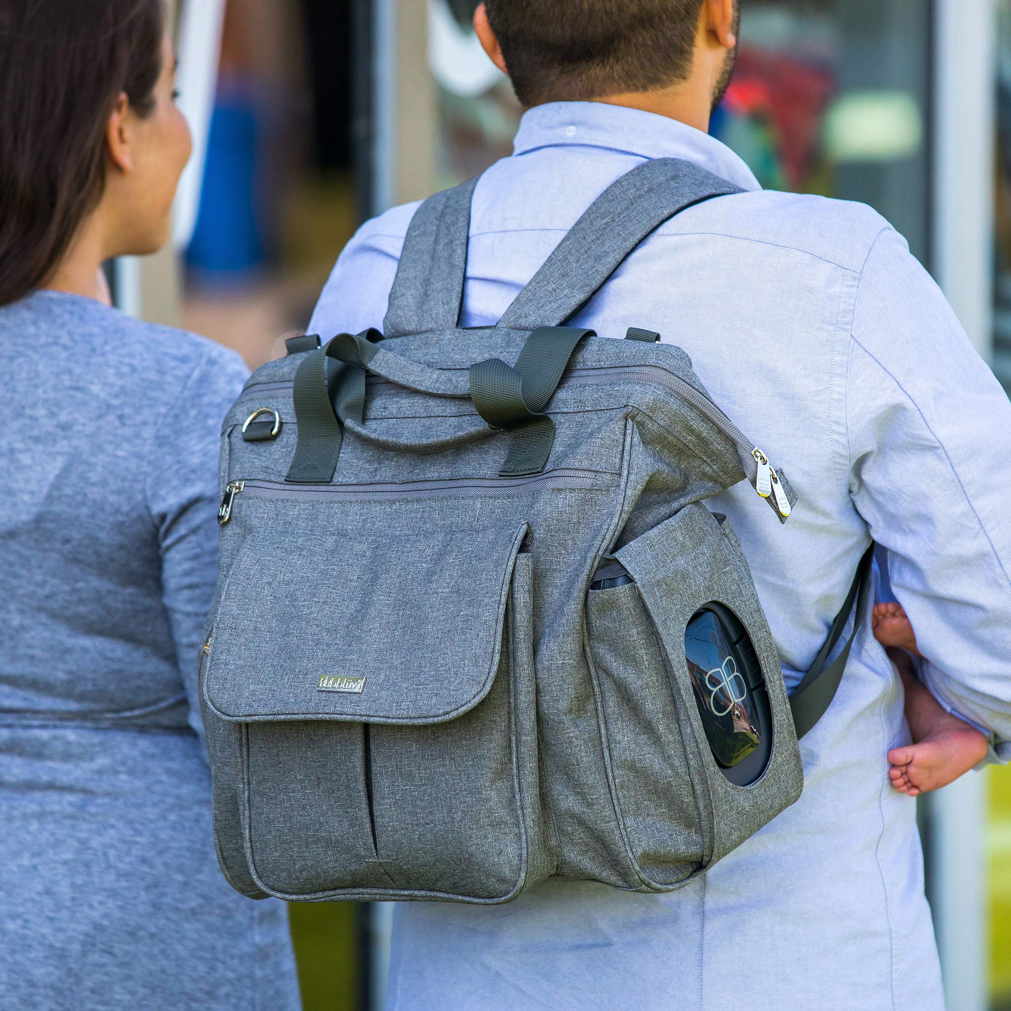 bblüv - Metrö Convertible Diaper Backpack | Stylish & Functional Baby Bag for Travel, Daycare & On-the-Go Parents | Waterproof & Spacious Diaper Tote with Changing Station
