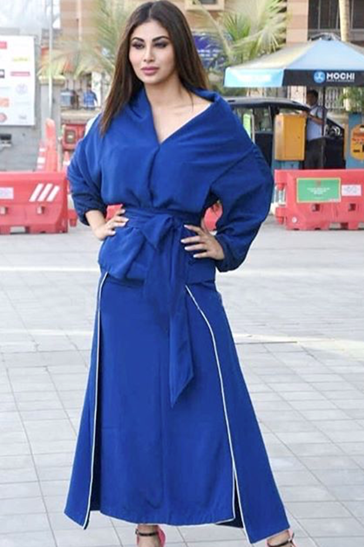 Mouni Roy Style Split Skirt and Wrap Blouse Set - Women's Fashion Outfit for Party, Date Night & Casual Wear