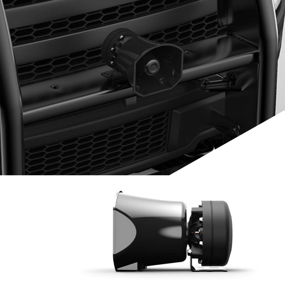 SpeedTech 100W Emergency Vehicle Siren Speaker - High Performance Hazard Warning System for Police Cars, Fire Trucks & Ambulances - Compact Black Cone Speaker for Public Safety & Emergency Response Scenarios