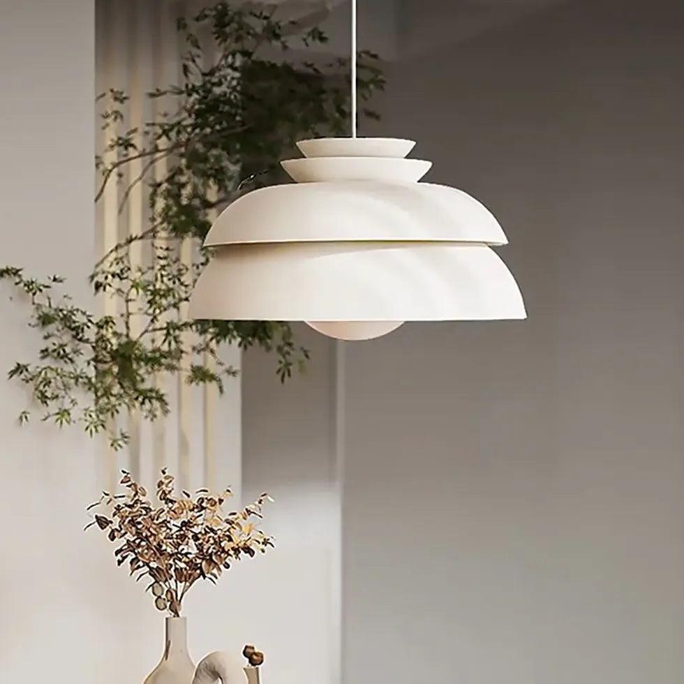 Modern Stacked Discs LED Pendant Light - White Kitchen Island Lighting Fixture for Dining Room & Bar Counter Decor