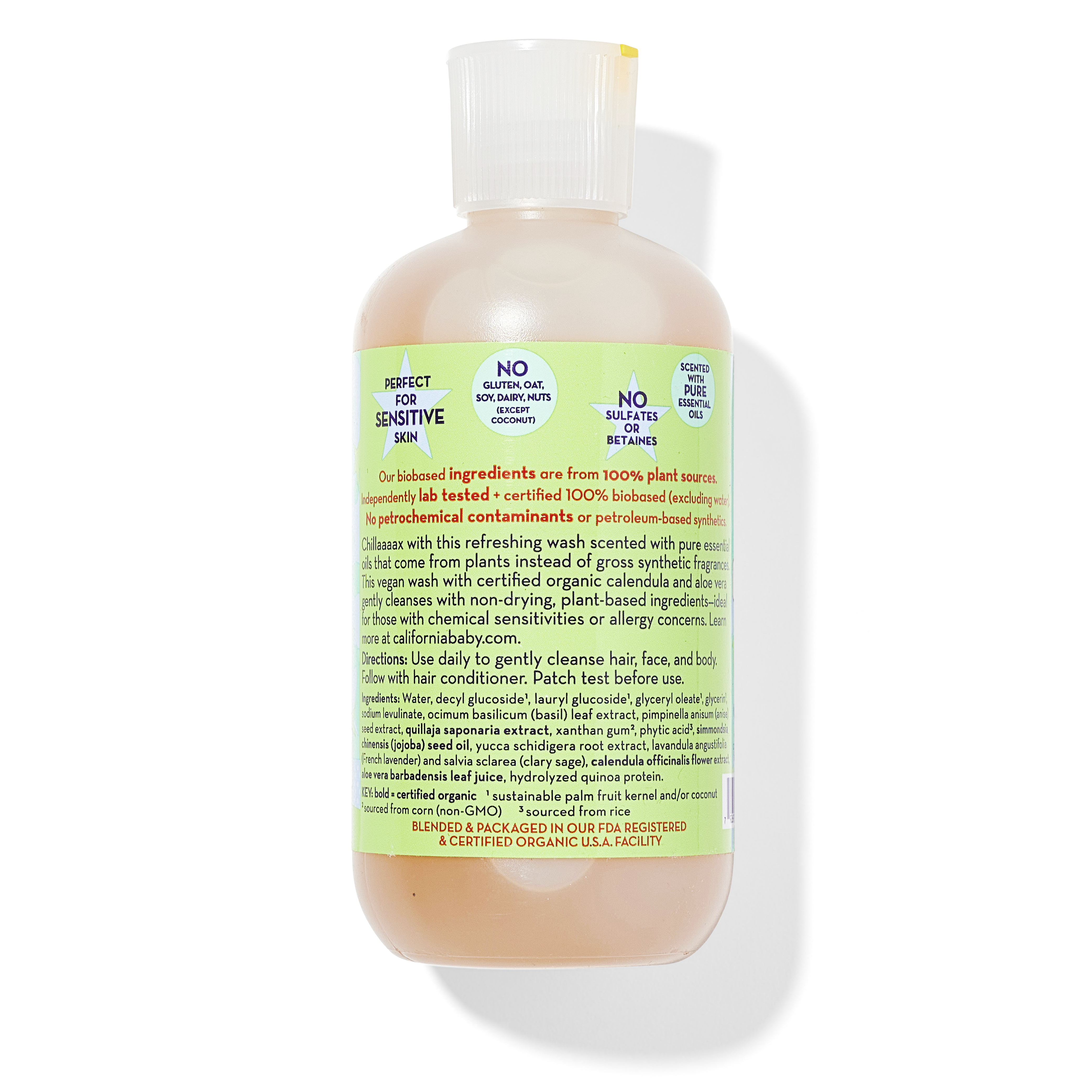 California Kids® #chillax™ Organic Shampoo & Body Wash for Babies - Gentle Tear-Free Formula for Sensitive Skin | Perfect for Daily Bath Time & Travel