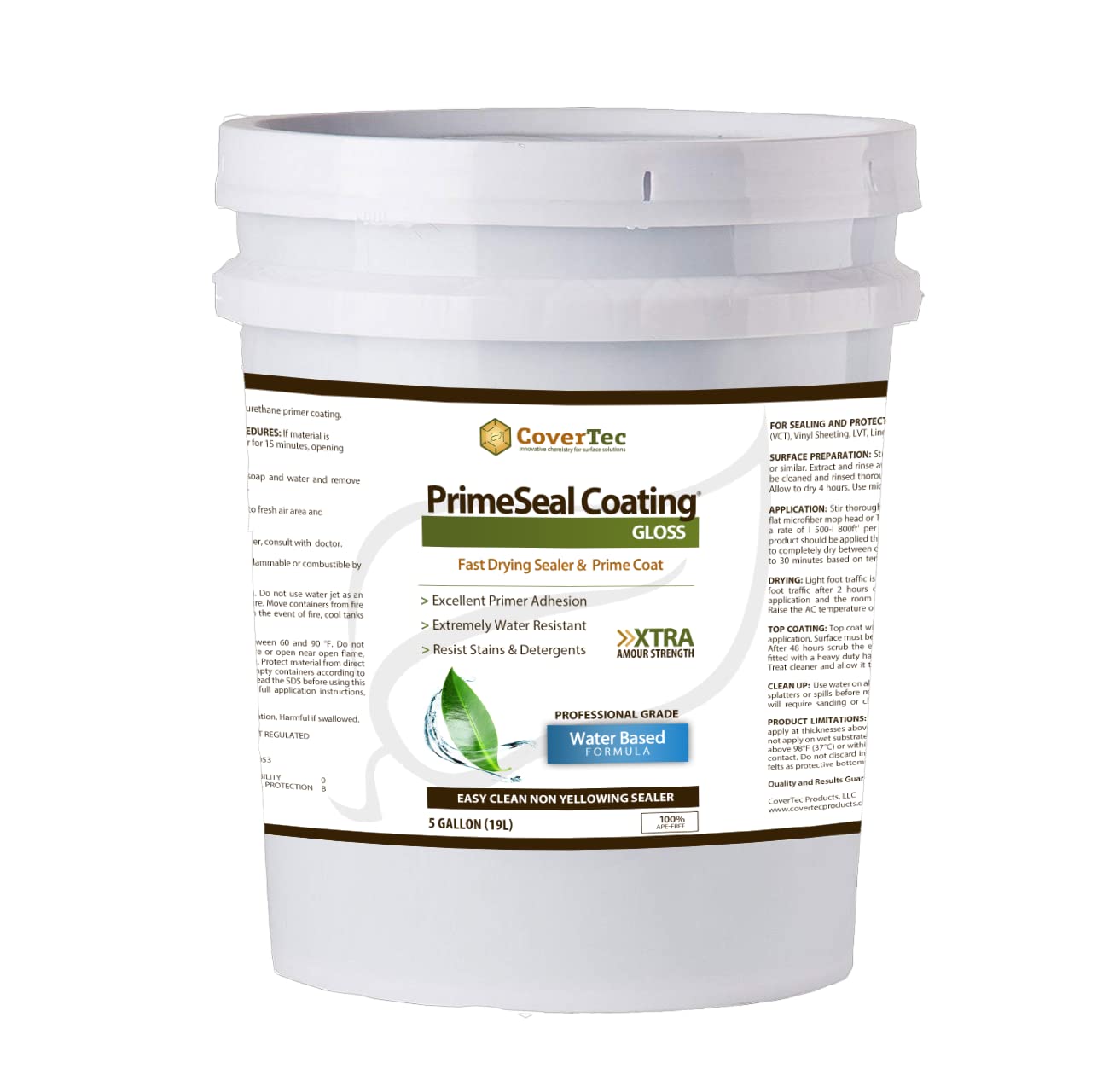 PrimeSeal Fast Drying Water-Based Primer and Sealer - 5 Gallon for Walls, Ceilings & Wood - Professional-Grade Interior Paint Prep for Drywall, Plaster & Masonry - Ideal for Home Renovation & DIY Projects