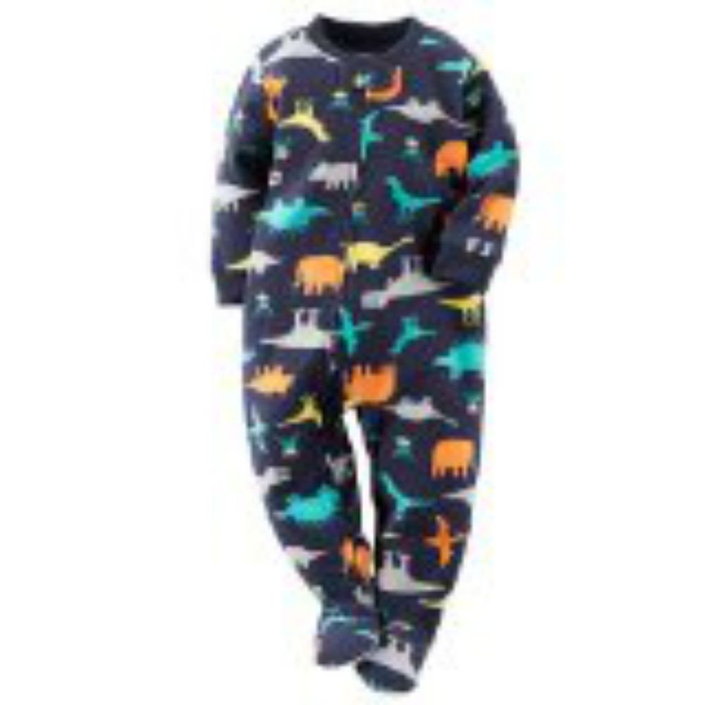 Carters Fleece Baby Pajamas for Boys & Girls - 1 Piece Soft Warm Dinosaur Print Sleepwear (Size 3T) - Perfect for Cozy Bedtime & Winter Nights