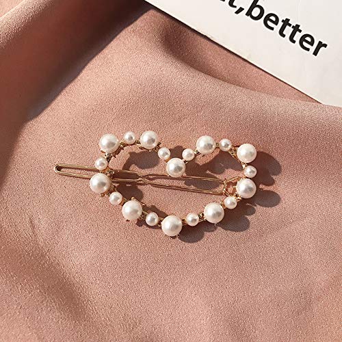 Proplady Embellished Golden Heart Hair Clip - Elegant Hair Accessory for Women & Girls - Perfect for Weddings, Parties & Everyday Styling