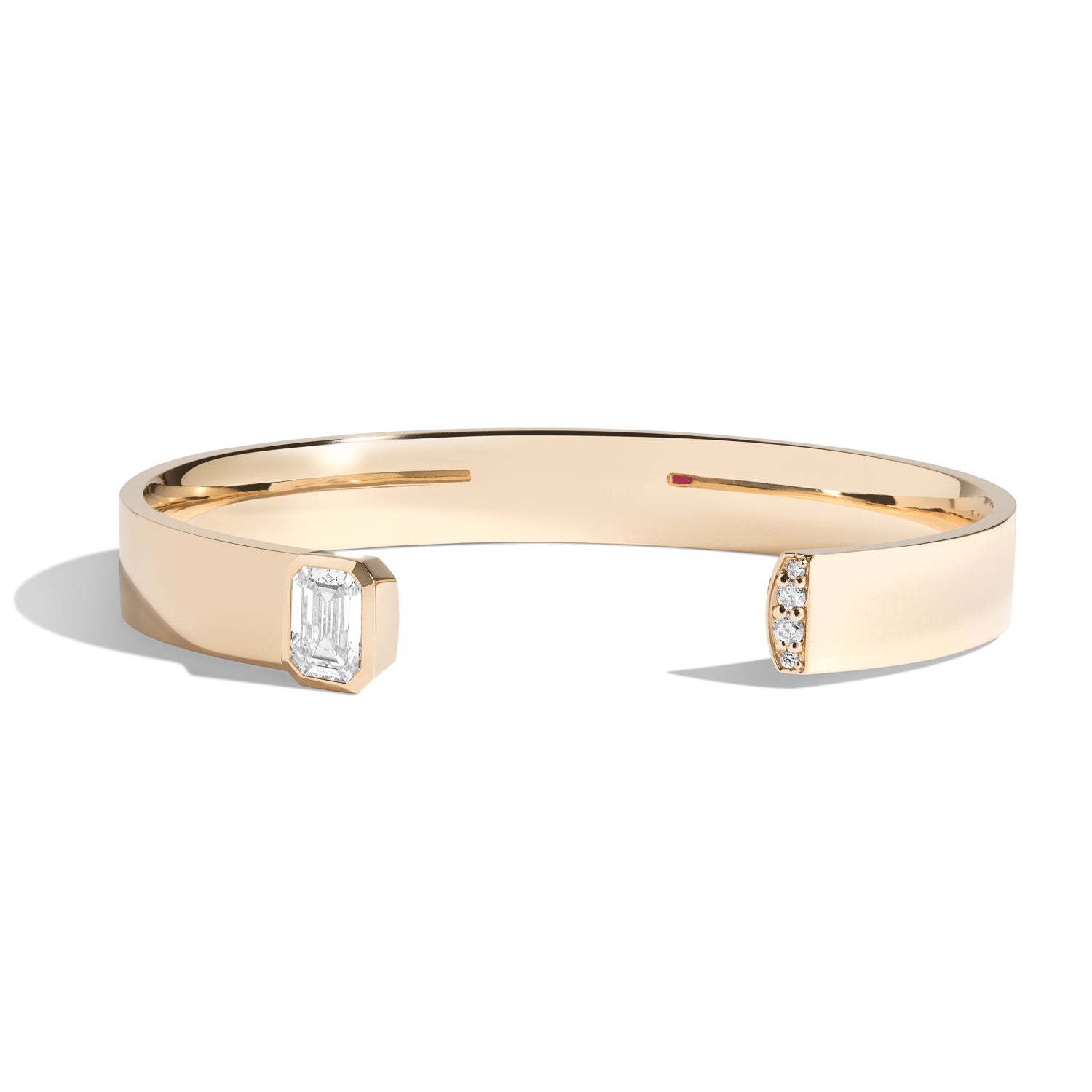Exquisite Emerald Cut Diamond Cuff Bracelet with Pavé Setting - Perfect for Weddings, Anniversaries & Special Occasions
